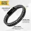 MagnetRX® Hematite & Leather Magnetic Bracelet - Beaded Magnetic Hematite