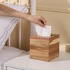 CATORY Tissue Box Cover, Acacia Wood Tissue Box Cover Square,