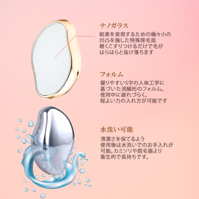 [Sanyu trade] 脱毛 こするだけ 除毛 毛剃り 無痛 ナノガラス 脱毛器 脱毛機