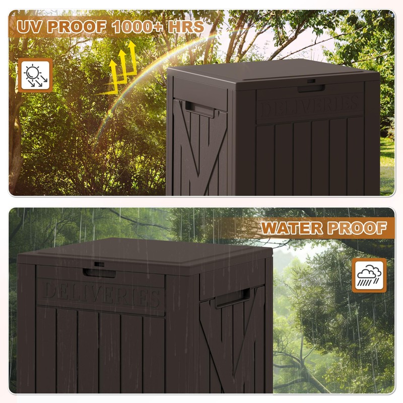 JUMMICO 52 Gallon Package Delivery Box for Outside, Resin Outdoor