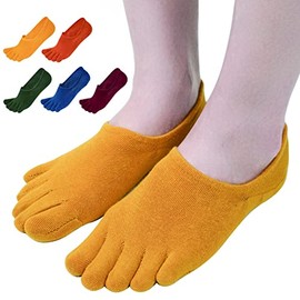 MgDa Women's 5 Toe Socks, Foot Cover, Non-Skid Heel Back, Shallow Shoes, 5 Toe Socks, Breathable, Odor Resistant, One Size, Sweat Absorbent, Quick Drying, G Multi-Color / 5 Colors Set of 5