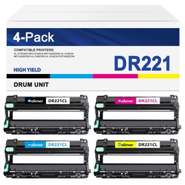 DR221CL DR-221CL Drum Unit Replacement for Brother DR221 DR 221CL Drum Unit to Works with HL-3170CDW MFC-9130CW MFC-9340CDW HL-3140CW MFC-9330CDW Printer (1Black+1Cyan+1Magenta+1Yellow, 4 Pack)