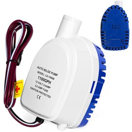Bomba de Sentina Automática de Agua de Achique - 1100GPH Bomba de Sentina Automática, 12V Bomba de Agua Sentimiento Automático Marino, con Protección de Encendido, para Sentinas y Piscinas de Barcos