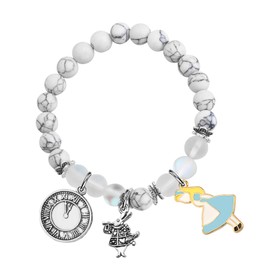 BNQL Alices Charm Bracelet Mad Hatter Inspired Adjustable Bracelet (Alice keychain)