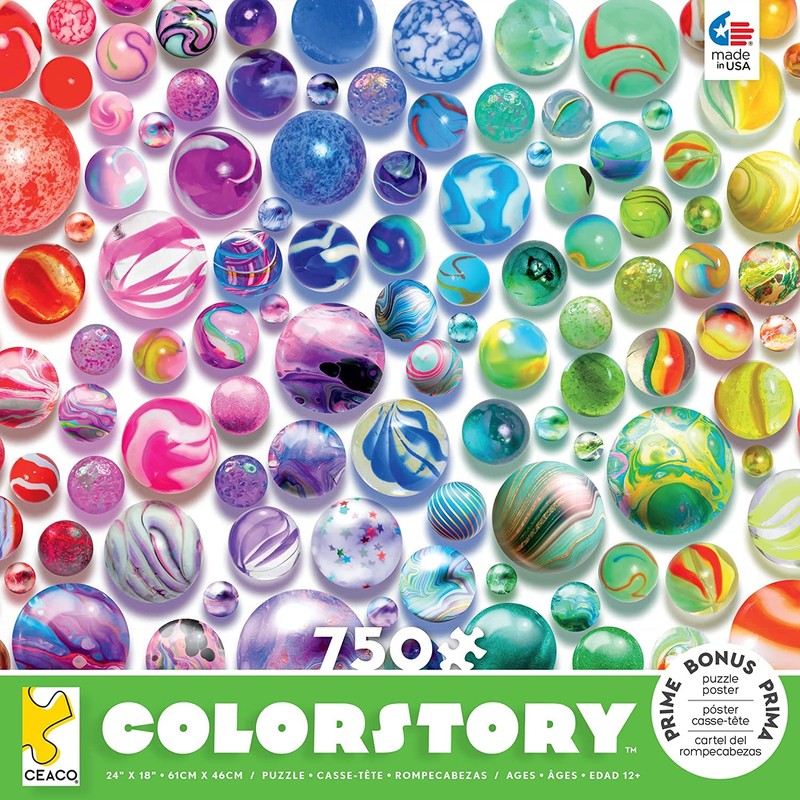 Rainbow Marbles 750 Piece Puzzle