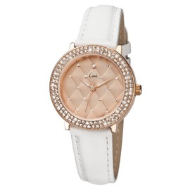 Limit Women's Quartz Watch with Rose Gold Dial Analogue Display and White Polyurethane Strap 6106.01