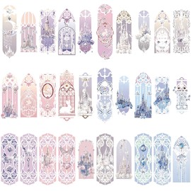 Levigo 30 Pcs Bookmarks, Paper Bookmarks, Book Marks for Reading Women, Unique Creative Bookmark, Cartoon Simple Artistic Book Markers for Reading (Castle)
