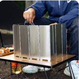 LiJuanWang Wind Protection Gas Stove, Foldable Aluminium Wind Protection Outdoor Equipment Camping Gas Stove Wind Protection Outdoor Wind Guard Camping Stove with 10 Slats, Camping Accessories,