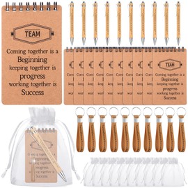 40 Pcs Employee Staff Appreciation Gifts Include 10 Inspirational Notepads 10 Motivational Ballpoint Pens 10 Keychains 10 Organza Bag for Team Building Member Volunteer Coworker Teacher Nurse Staff