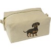 'Dachshund' Canvas Wash Bag/Makeup Case (CS00022499)