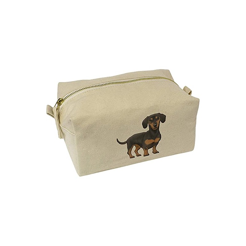 'Dachshund' Canvas Wash Bag/Makeup Case (CS00022499)