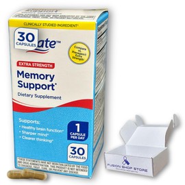 Memory Extra Strength- Capsules with Bacopa, Ginkgo, Turmeric, and Vitamin D, 30 Count (Pack of 1), Boxed by Fusion Shop Store