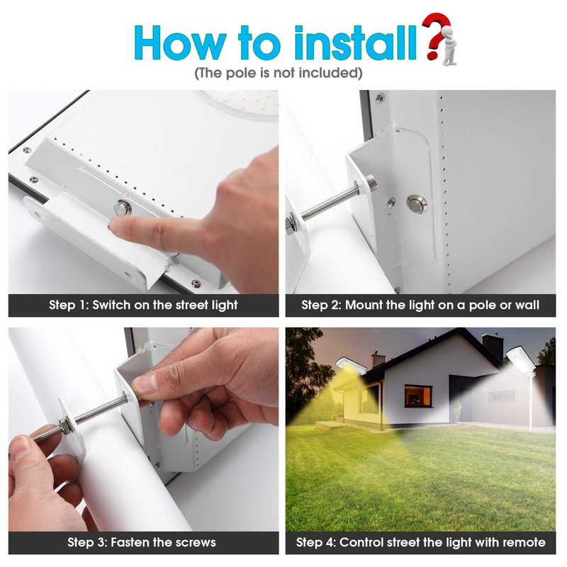 Solar Street Lights Outdoor Motion Sensor Dusk to Dawn Integrated