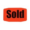 Sold Stickers, Fluorescent Red, 1000