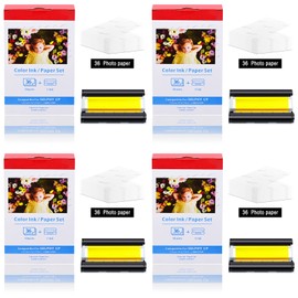 USUPERINK 4 Set Replace KP-36IN Color Ink/Paper (4 x 6 inch 144 Ink Paper Sheets + 4 Color Ink Cassette) Compatible for Canon SELPHY CP1300 CP1500 CP1200 Wireless Compact Photo Printer