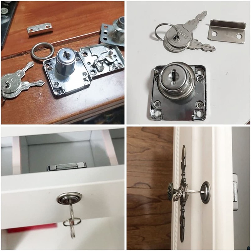 ITROLLE 8PCS Metal Reliable Efficacy Angled Drawer Lock Strike Plate