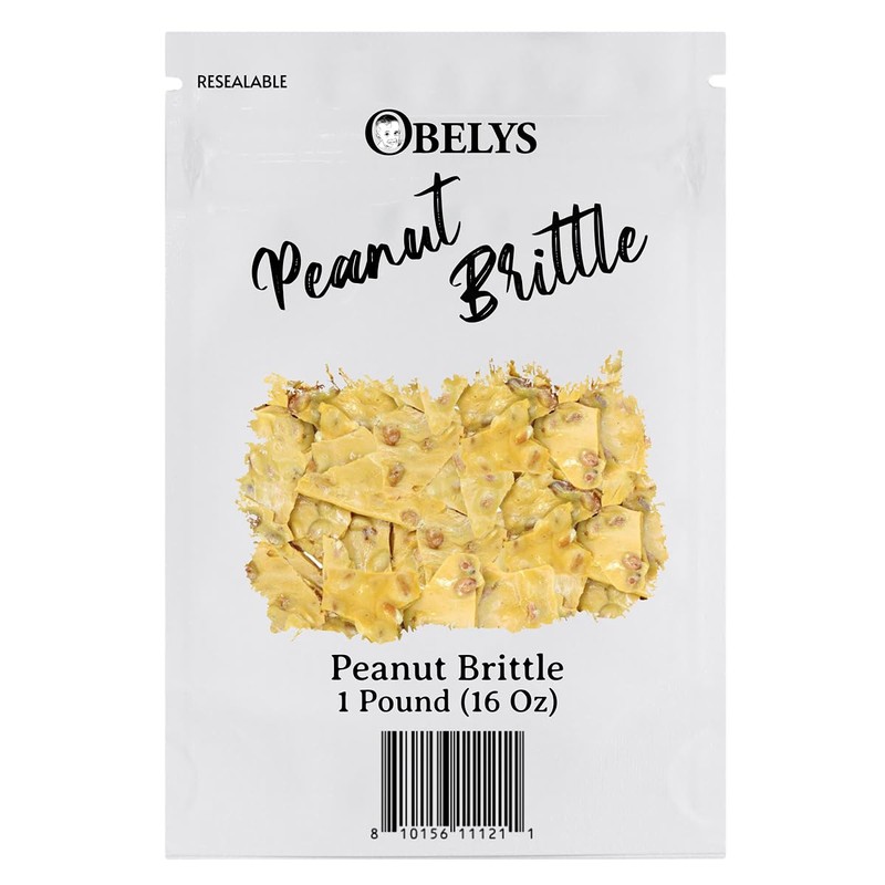 1 Pound Peanut Brittle Candy by Obelys - Old-Fashioned Brittle