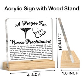 Motivational Nurse Practitioner Gifts Nurse Office Desk Decor NP Gift Nurses Week Gifts for Nurse Practitioner Prayer Acrylic Desk Plaque Sign