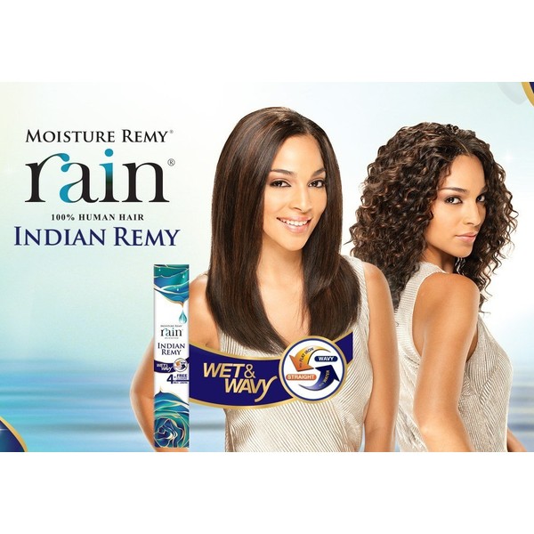 RAIN 100% HUMAN HAIR INDIAN REMY LOOSE DEEP 4PCS EXTENSIONS #1B Off Black by SHAKE-N-GO