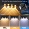 ShineTech Solar Fence Lights Outdoor Waterproof, 3-Color Lighting Modes LED