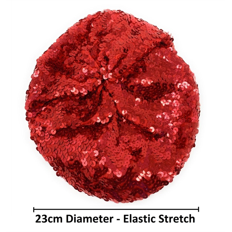 Cadoline Ladies Multicolor Elastic Sequin Polyester Flapper Hat 23cm Diameter,