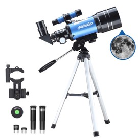 AOMEKIE Telescope for Kids Astronomy Beginners Adults 70mm Astronomical Telescopes with Phone Adapter 3X Barlow Lens