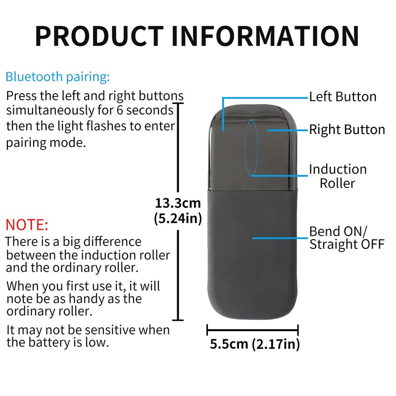 GlowarcPro Bluetooth Arc Touch Mouse, Portable Folding Travel Mouse whitout