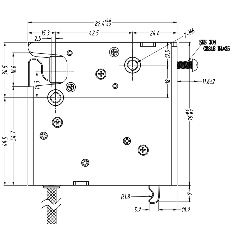 Electronic Rotary Push-to-Close Latch, Auto Lock, with Latch Status Microswitch,