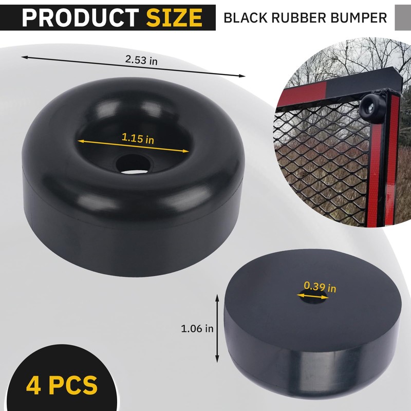 Trailer Ramp Door Rubber Bumpers - 2.5" Round Rubber Bump