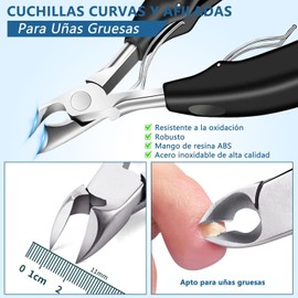 Kit De Cortauñas para Pies, Acero Inoxidable Alicates para Uñas de Pie, Set Profesional de Corta Uñas Hombre 7 Piezas, Cortaúñas Giratorio de 360°, para Uñas Gruesas y Encarnadas