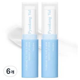 Pyunkangyul Kids & Mom Barrier Lip Balm, unscented, 2.8g, 6 pcs / 편강율 키즈앤맘 배리어 립밤, 무향, 2.8g, 6개