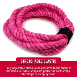 Correas elásticas con hebilla de la marca VELCRO | 2 unidades, ajustables y elásticas para un ajuste cómodo, para sujetar cables de alimentación, organizar cables, más | Negro, S - 8 x 1 pulgada