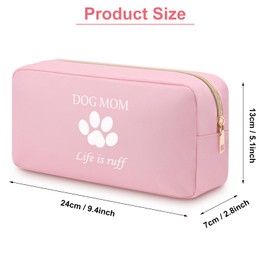 Heigebi Dog Lovers Gifts for Women Dog Mom Gifts Dog Makeup Bag Dog Mom Mothers Day Valentine Christmas Birthday Gifts for Sister Friend Dog Owner Dog Themed Gift Oxford Cloth Makeup Travel Pouch