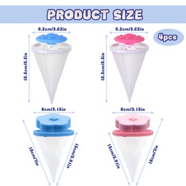 GegXcn 4 Pack Pet Hair Remover Washing Machine, Pet Hair Dissolver Washing Machine, Reusable Laundry Filter Mesh, for Pet Clothes, Bedding, Efficiently Traps Pet Hair and Lint