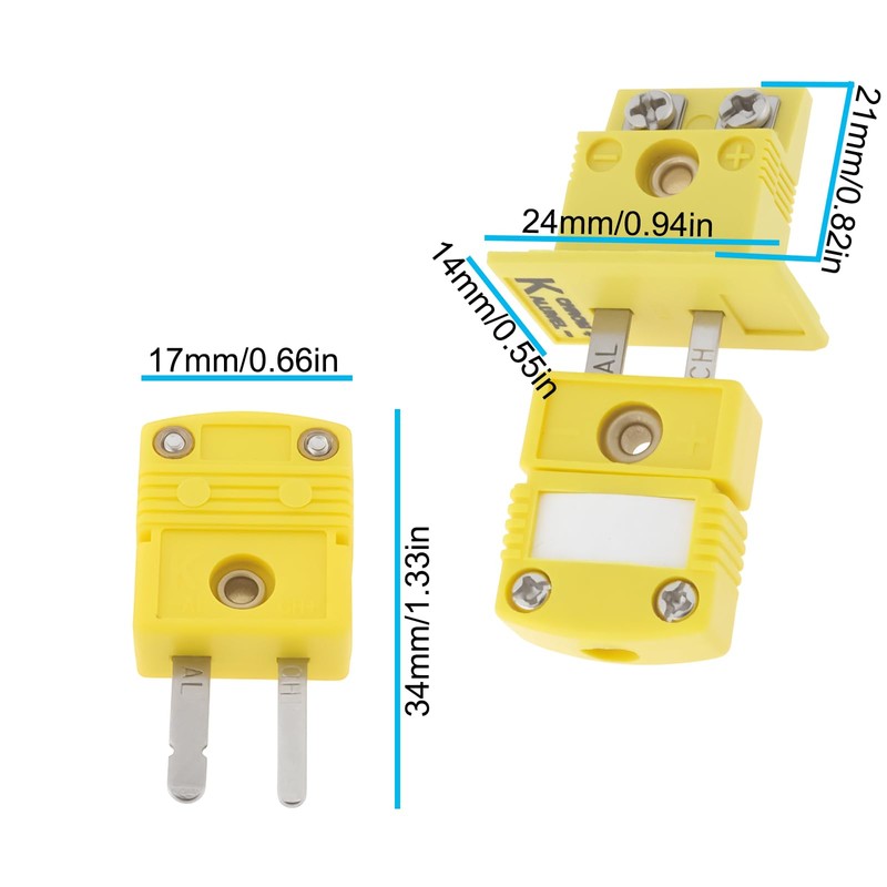 Create idea 2Set Miniature Socket and Panel Mount Thermocouple Connector