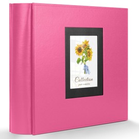 Colemoly Photo Album 4x6 1000 Photos, Leather Cover Extra Large Capacity Wedding Family Graduation Baby Anniversary Vacation Birthday Christmas Holds 4x6 Pictures(Pink, 1000 Pockets)