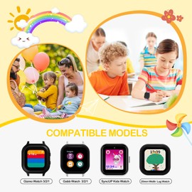 3 Pack Adjustable Braided Stretchy Solo Loop Compatible with Gizmo Watch 3 2 1/ Gabb Watch 3 2 1/ SyncUP/Cosmo JrTrack Kid Watch, 20mm Soft Breathable Kids Bands with Magnetic Buckle for Boys Girls