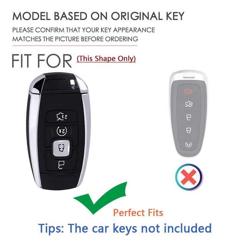 SANRILY 4 Button Key Fob Cover for Lincoln Continental MKC
