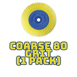 Dedeco Sunburst Radial Bristle Disc 1 Pack - 6" Angled - 1/2" Arbor - Yellow 80 Grit (Coarse) - Aluminum Oxide for Polishing & Finishing