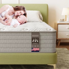 KOW 12" Full Queen Mattresses Gel Memory Foam Hybrid Pocket Spring Mattress In A Box - Twin