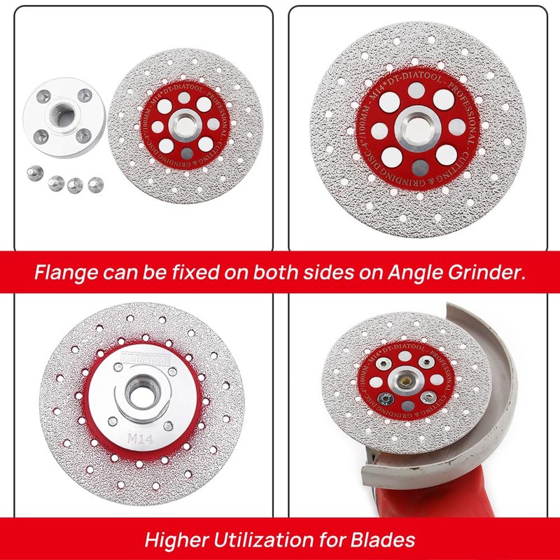 DT-DIATOOL Diamond Disc 105mm x M14 Vacuum Brazed Cutting Disc