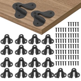 Murtenze 20PCS Matte Black Keyhole Hangers Buckle Type Picture Hanger, Single Keyhole Hanging Plate Mirror Picture Frame Hangers Kit for Wall Mounting Coat Rack, Mug, Wooden Board