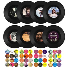 LZYKJGS Vinyl Record Retro 8 Pieces Vinyl Record Decoration Wall Roll Music Party Decoration Vinyl Record for Decoration Bar Cafe Home Party (Random Pattern)