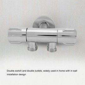 Toilet Bidet, Bidet T Adapter, Copper Double Switch Outlet Angle Valve Toilet Bidet Shower Faucet Bathroom Accessories G1/2