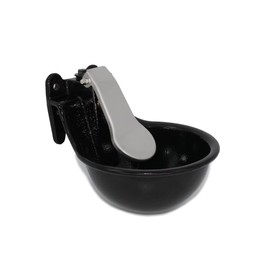 Livestock Push-Paddle Automatic Metal Waterer,Cast Iron Stock Water Trough for Livestock,Livestock Water Bowl,Heavy Duty Auto Drinking troughs for Horse,Cattle,Goat,Pig,Capacity 1.8L,Black