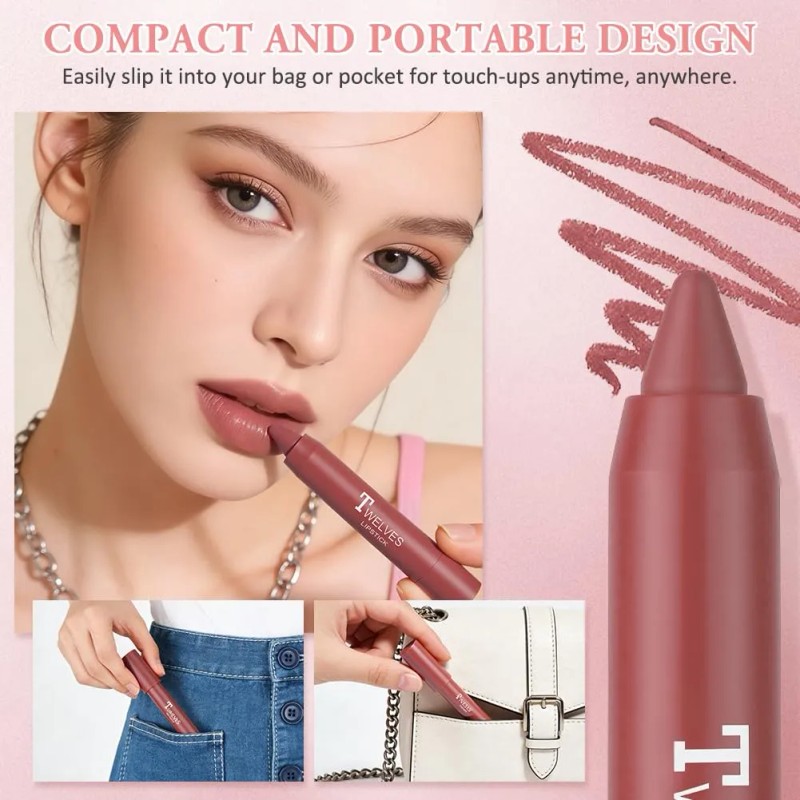 3 Piezas Pintalabios Mate Larga Duracion Labial Nude Cremoso