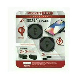 Pocket Juice Wireless Instant Fast Charging Desk Pads 10 Watts Twin 2 Pack