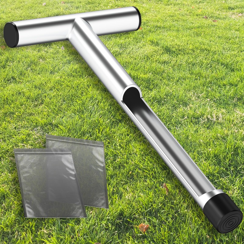 ForoGore 12 Inch Stainless Steel Soil Sampler Probe, T-Style Handle
