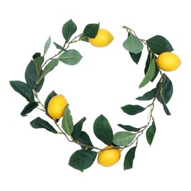 Zerodeko 1pc Simulation Lemon Rattan Summer Decor Lemon Hanging Rattan Wedding Door Garland Greenery Leaves Garland Green Vines Faux Branches Toys Plastic Artificial Fruit Branch