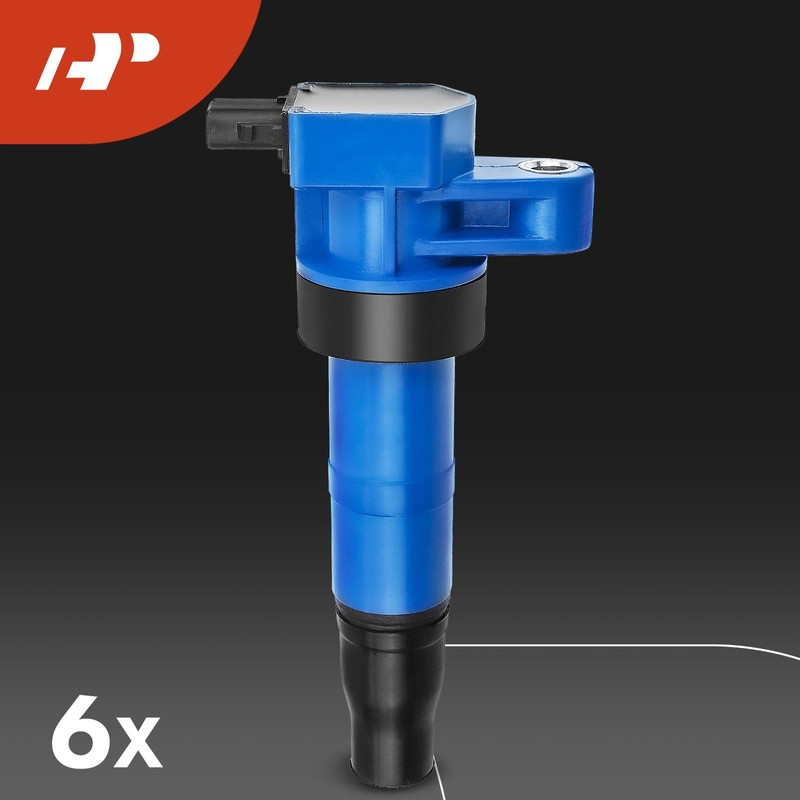 A-Premium Set of 6 (Blue) Ignition Coil Pack and Iridium